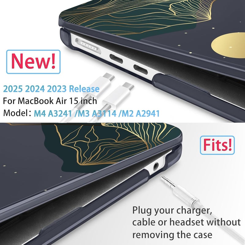 Mektron Designed for 2025/2024/2023 MacBook Air 15 INCH M4 A3241 /M3 A3114 /M2 A2941 Case, Printed Plastic Hard Shell Cover with 15.3" Liquid Retina Display Touch ID, Abstract Mountain C112 - Image 2
